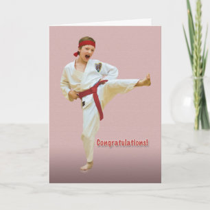 Gefeliciteerd, Karate Belt vooruitgang, rood Kaart