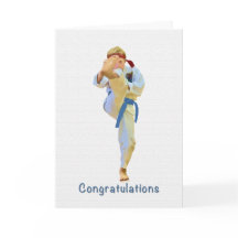 Gefeliciteerd, Karate schoppen Blue Belt Kaart