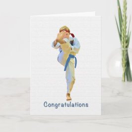 Gefeliciteerd, Karate schoppen Blue Belt Kaart