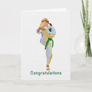 Gefeliciteerd, Karate schoppen Green Belt Kaart