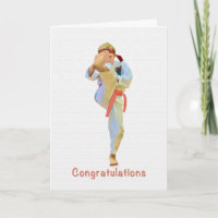Gefeliciteerd, Karate schoppen Oranje riem Kaart