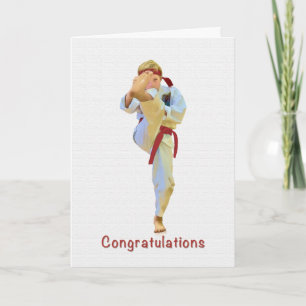 Gefeliciteerd, Karate schoppen Red Belt Kaart