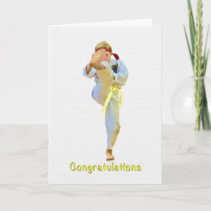 Gefeliciteerd, Karate schoppen Yellow Belt Kaart