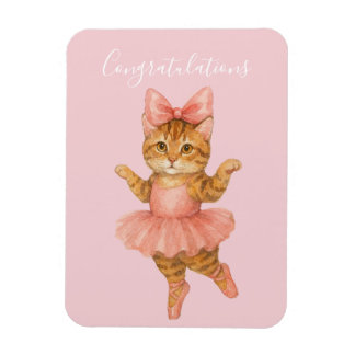 Gefeliciteerd Kat Ballerina Roze Magneet