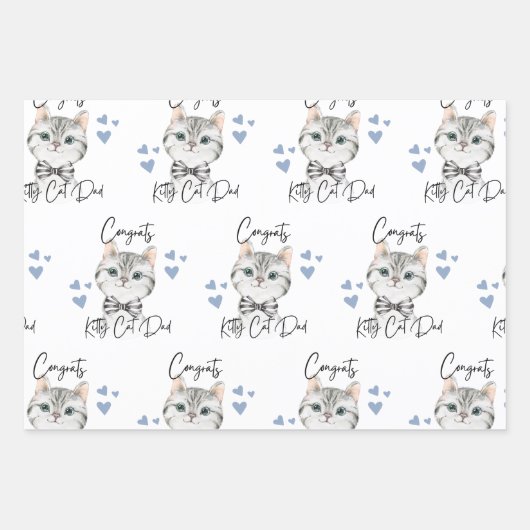 Gefeliciteerd Kat Pap die papier pakt Inpakpapier Vel (Voorkant)