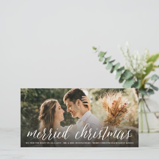 Gefeliciteerd Kerstmis, Mr. en Mrs. Foto Modern We Feestdagenkaart (Staand voorkant)