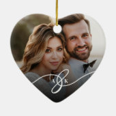 Gefeliciteerd Kerstmis, Mr. en Mrs. Foto Modern We Keramisch Ornament (Achterkant)