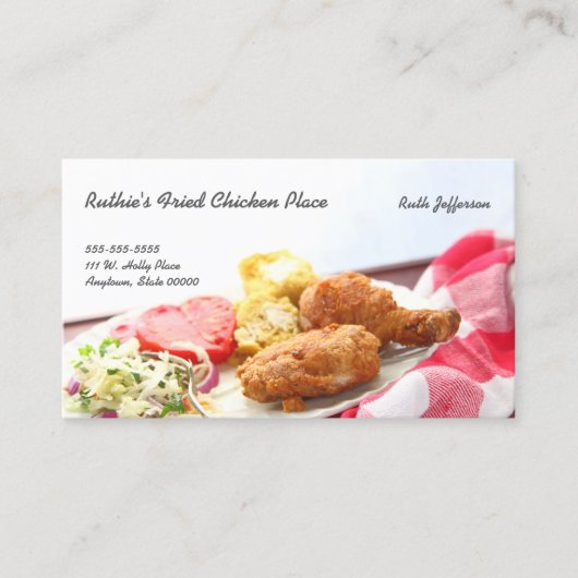Gefeliciteerd kipdiner met kopieerruimte visitekaartje (Voorkant)