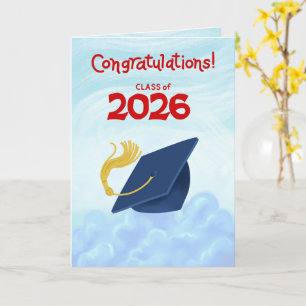 Gefeliciteerd Klas van 2026 Blauwe Afstudeerhoed Kaart