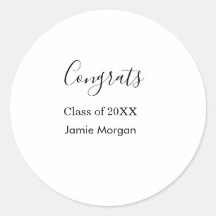 Gefeliciteerd klas van 20XX afstudeernaam eenvoudi Ronde Sticker