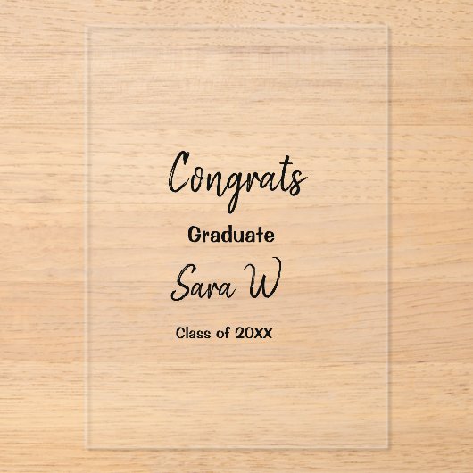 Gefeliciteerd klas van voeg jaarnaam school col acryl uitnodigingen (Voorkant)