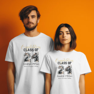 Gefeliciteerd Klasse van 2024 Foto Beste Vrienden T-shirt