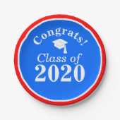 Gefeliciteerd Klasse van 2024 Rood Wit Blauw Papieren Bordje (Voorkant)