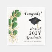 Gefeliciteerd Klasse van 2025 Afstuderen Bloemen A Servet (Voorkant)