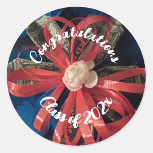 Gefeliciteerd Klasse van 202x geld sticker rood