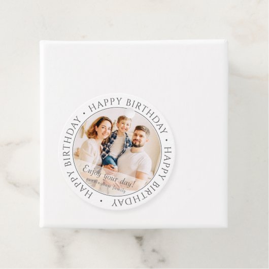 Gefeliciteerd | Klassieke Eenvoudige Aangepaste Fo Bedankjes Labels (In situ)