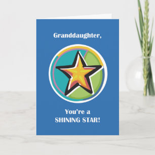 Gefeliciteerd kleindochter met Shining Star Kaart