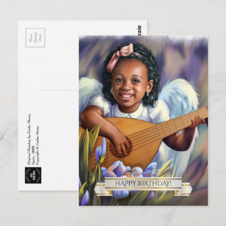 Gefeliciteerd. Kleine Engel met Lute Briefkaart