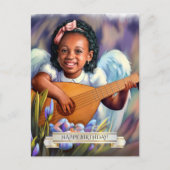 Gefeliciteerd. Kleine Engel met Lute Briefkaart (Voorkant)