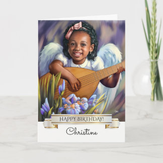 Gefeliciteerd. Kleine Engel met Lute Kaart