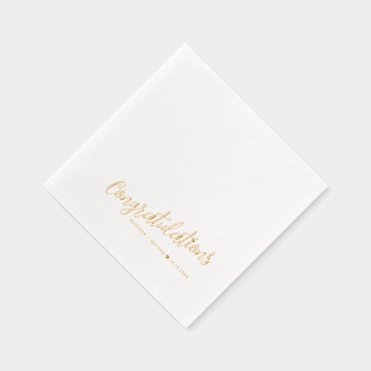 Gefeliciteerd kleine hart bruiloft paar evenement folie servetten (Rechts)