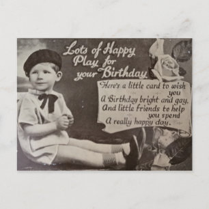 Gefeliciteerd kleine jongen Vintage zwart en wit Briefkaart