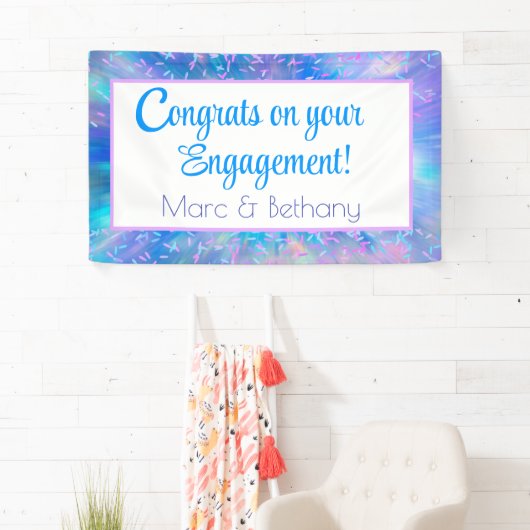 Gefeliciteerd! Kleurrijke, aangepaste verloving ba Spandoek (Insitu)