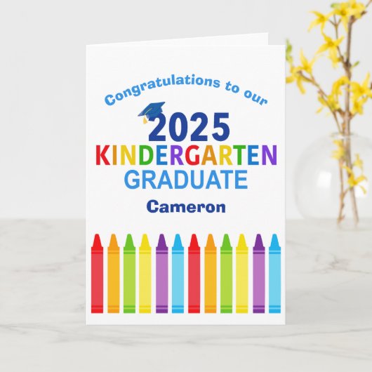 Gefeliciteerd Kleuterschool Afstuderen Kaart (Gele Bloem)