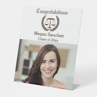Gefeliciteerd Law School Afstuderen met weegschaal Reclamebord Met Voetstuk