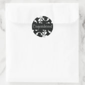 Gefeliciteerd Leaf Flourish Envelope Seal Ronde Sticker (Tas)