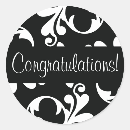 Gefeliciteerd Leaf Flourish Envelope Seal Ronde Sticker (Voorkant)