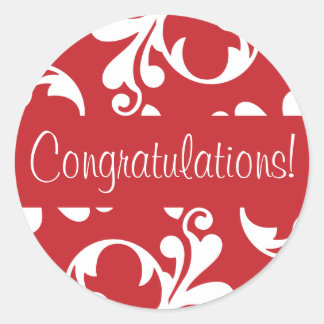 Gefeliciteerd Leaf Flourish Envelope Seal Ronde Sticker