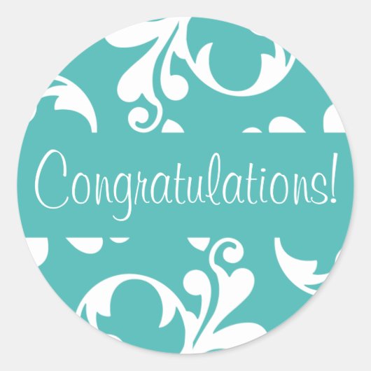 Gefeliciteerd Leaf Flourish Envelope Seal Ronde Sticker (Voorkant)