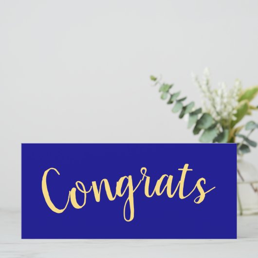 GEFELICITEERD Leuk Script Levendige Royal Blue Ach (Staand voorkant)