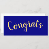 GEFELICITEERD Leuk Script Levendige Royal Blue Ach (Voorkant / Achterkant)