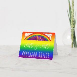 Gefeliciteerd LGBT Rainbow Flag Gay Paar Kaart