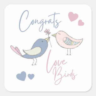 Gefeliciteerd Liefdesvogels Stickers