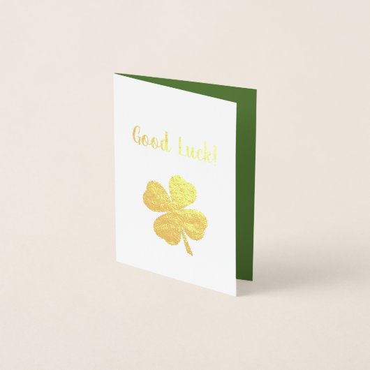 Gefeliciteerd, Lucky Four Leaf Clover Folie Kaarten (Voorkant)