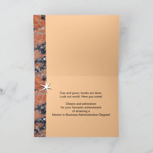 Gefeliciteerd, M.B.A. Afstuderen Oranje en Black Kaart (Binnen)