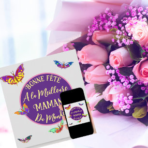 Gefeliciteerd mama - kleurrijke vlinders kaart
