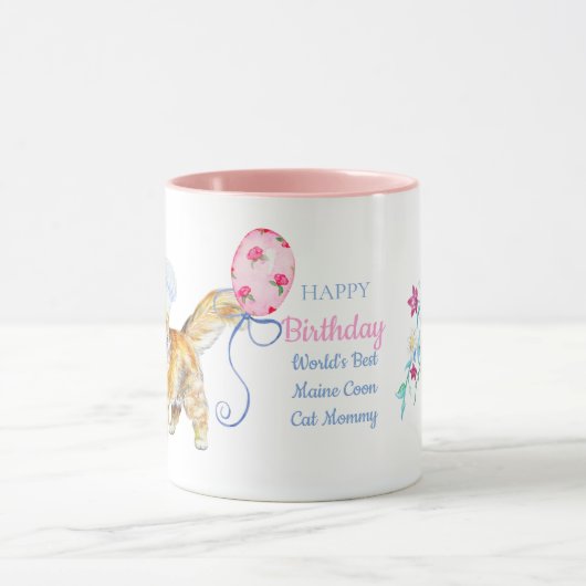 Gefeliciteerd mama van de Maine Coon kat - Persoon Mok (Midden)