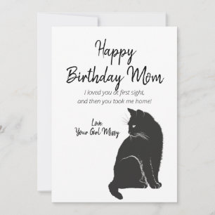 Gefeliciteerd mama van kat Wenskaart Feestdagenkaart