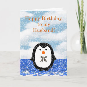 Gefeliciteerd man met pinguïn kaart