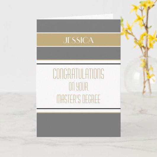 Gefeliciteerd Master's degree Afstuderen kaart (Gele Bloem)