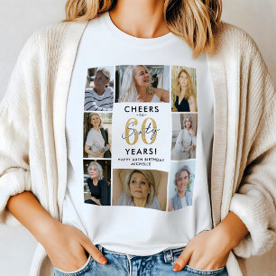 Gefeliciteerd met 60 jaar foto-collage verjaardag t-shirt