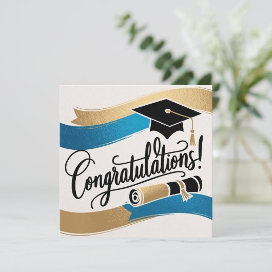 Gefeliciteerd met Afstuderen Card Kaart (Staand voorkant)