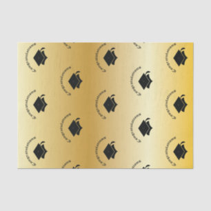 Gefeliciteerd met Afstuderen Gold-weefselpapier Tissuepapier