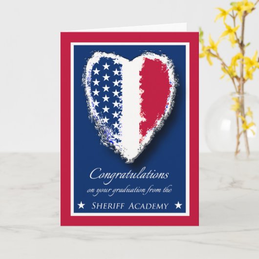 Gefeliciteerd met Afstuderen Sheriff Academy Kaart (Gele Bloem)
