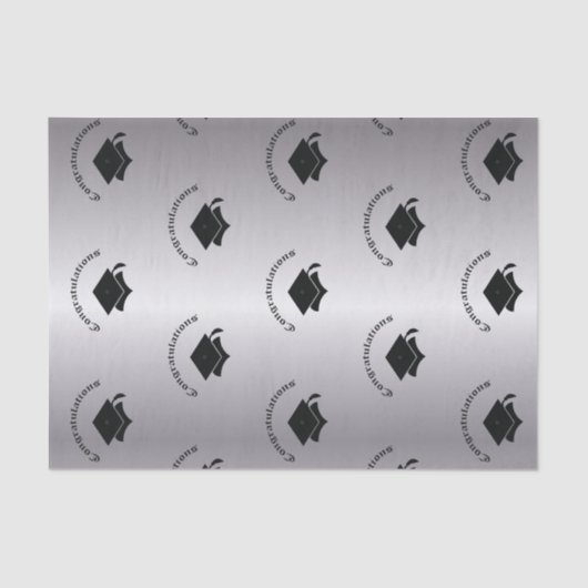 Gefeliciteerd met Afstuderen Silver-weefselpapier Tissuepapier (Voorkant)