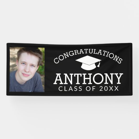 Gefeliciteerd met Afstuderen studiepunt en foto Spandoek (Horizontaal)
